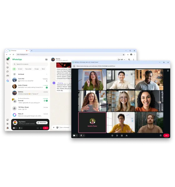 WhatsApp 网页版呼入视频通话的截图